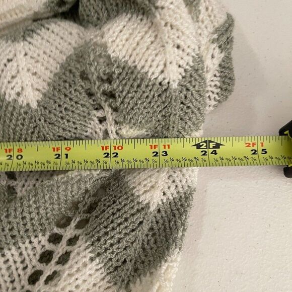 Pol Sweater Women's Medium Knit Chevron 3/4 Sleeve Round Neck Pullover - Picture 9 of 10